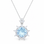 Natural Blue Topaz Firework Cut Necklace - Image 2