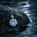 Natural Blue Topaz Firework Cut Necklace