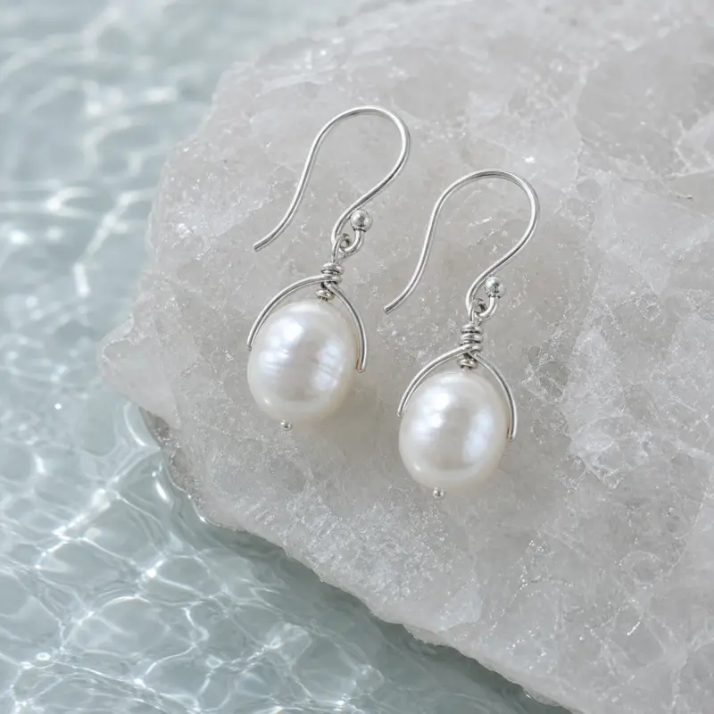 Mermaid Tears Pearl Drop Earrings by COSEA